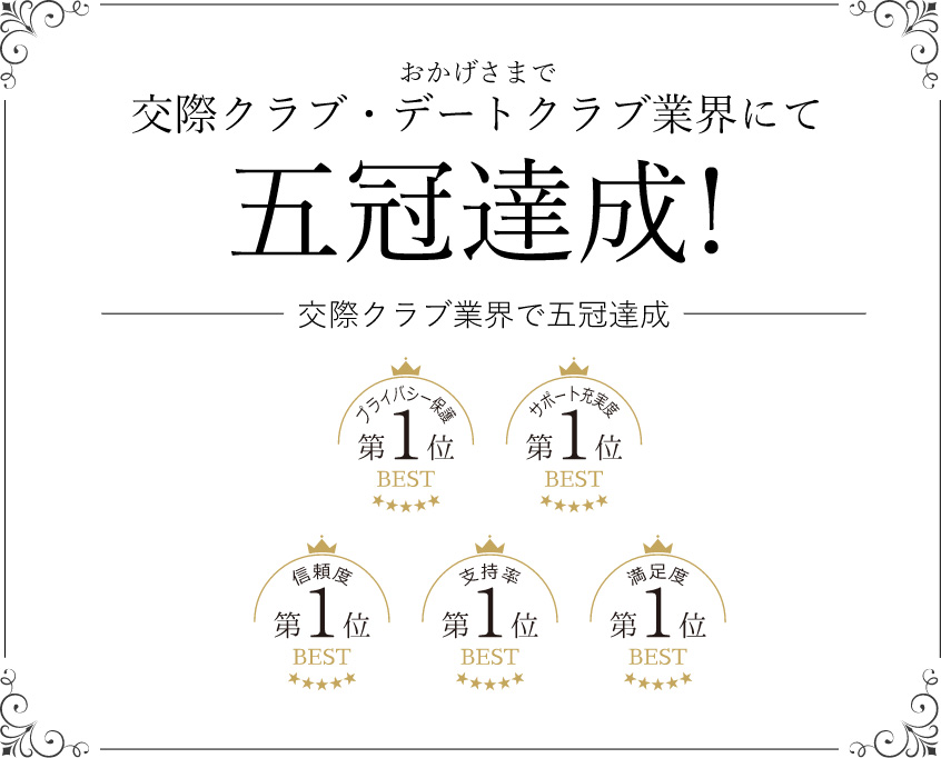 交際クラブランキング5冠